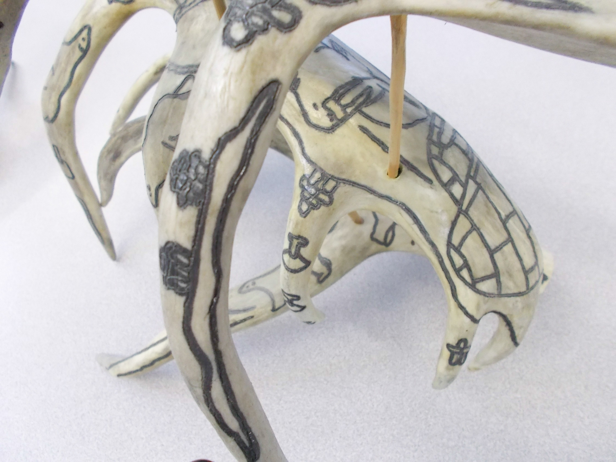Caribou antler sculpture