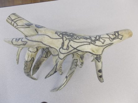 Caribou antler sculpture